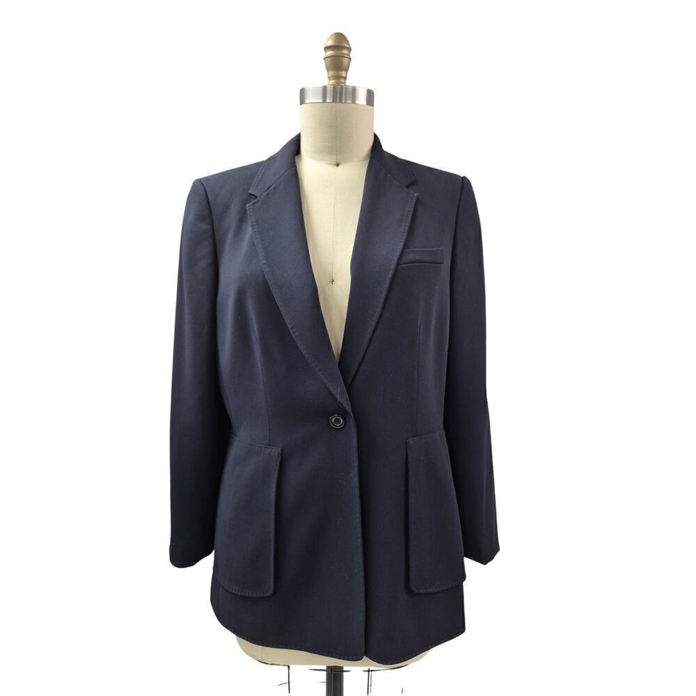 Vintage Liz Claiborne Black Blazer Jacket One Button Flattering Women 14